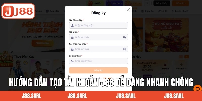 Hướng dẫn tạo tài khoản J88 dễ dàng nhanh chóng